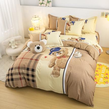 91家纺网 家纺一手货源 找家纺 （总）帅露 2022新款大版印花磨毛四件套