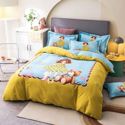 91家纺网 家纺一手货源 找家纺 （总）帅露 2022新款大版印花磨毛四件套