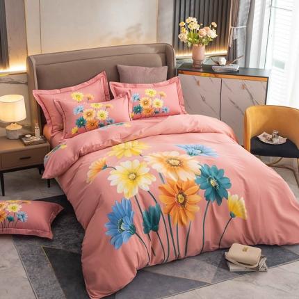 91家纺网 家纺一手货源 找家纺 （总）帅露 2022新款大版印花磨毛四件套