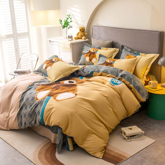 91家纺网 家纺一手货源 找家纺 帅露 2022新款大版印花磨毛四件套 史蒂夫