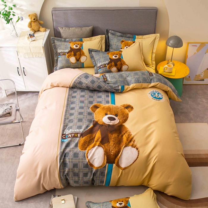 91家纺网 家纺一手货源 找家纺 帅露 2022新款大版印花磨毛四件套 史蒂夫