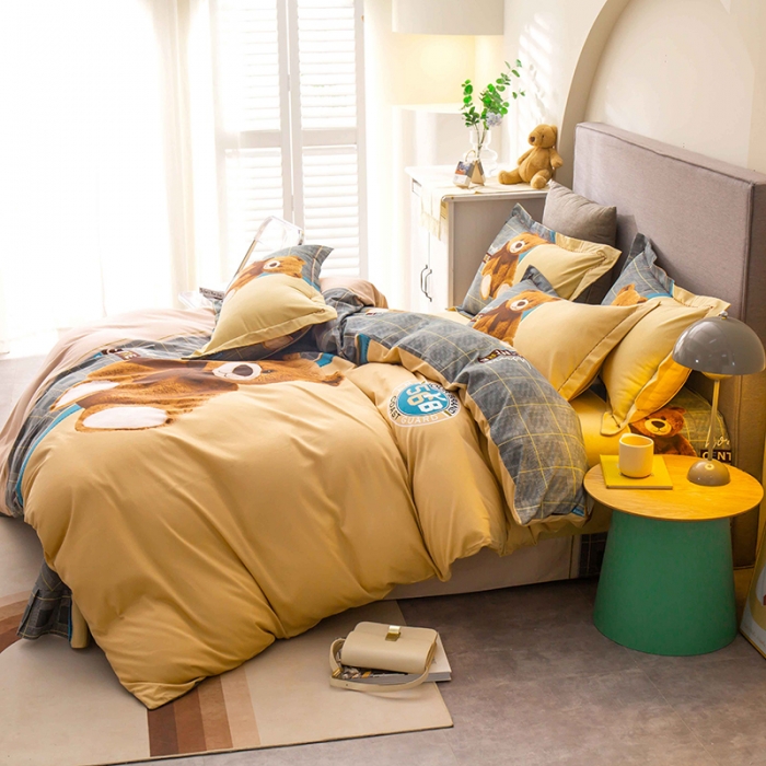 91家纺网 家纺一手货源 找家纺 帅露 2022新款大版印花磨毛四件套 史蒂夫