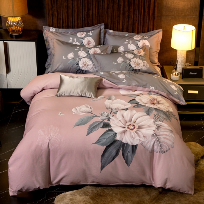 91家纺网 家纺一手货源 找家纺 帅露 2022新款大版印花磨毛四件套 恬爱