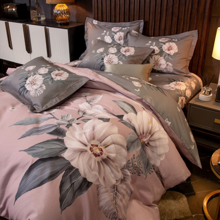 91家纺网 家纺一手货源 找家纺 帅露 2022新款大版印花磨毛四件套 恬爱