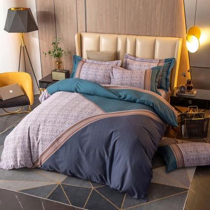 91家纺网 家纺一手货源 找家纺 帅露 2022新款大版印花磨毛四件套 洛卡-绿