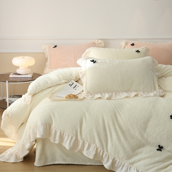 91家纺网 家纺一手货源 找家纺 （总）玛奇朵 2022高克重进口泰迪绒三件套四件套-仙朵系列