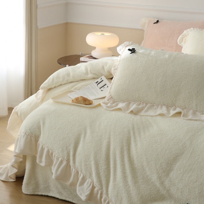 91家纺网 家纺一手货源 找家纺 （总）玛奇朵 2022高克重进口泰迪绒三件套四件套-仙朵系列