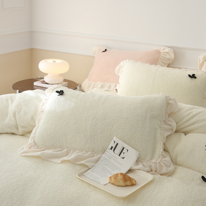 91家纺网 家纺一手货源 找家纺 （总）玛奇朵 2022高克重进口泰迪绒三件套四件套-仙朵系列