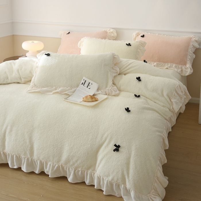 91家纺网 家纺一手货源 找家纺 （总）玛奇朵 2022高克重进口泰迪绒三件套四件套-仙朵系列