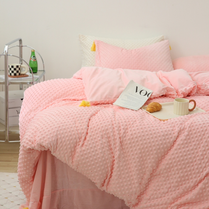 91家纺网 家纺一手货源 找家纺 （总）玛奇朵 2022升级版A类豆豆绒流苏系列三件套四件套