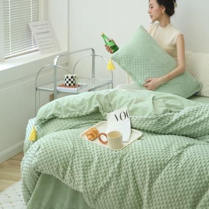 91家纺网 家纺一手货源 找家纺 （总）玛奇朵 2022升级版A类豆豆绒流苏系列三件套四件套