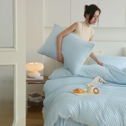 玛奇朵 2022升级版A类豆豆绒梦露系列四件套 梦露-婴儿蓝