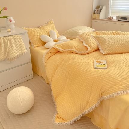 91家纺网 家纺一手货源 找家纺 (总）玛奇朵  2022升级版A类豆豆绒梦露系列四件套