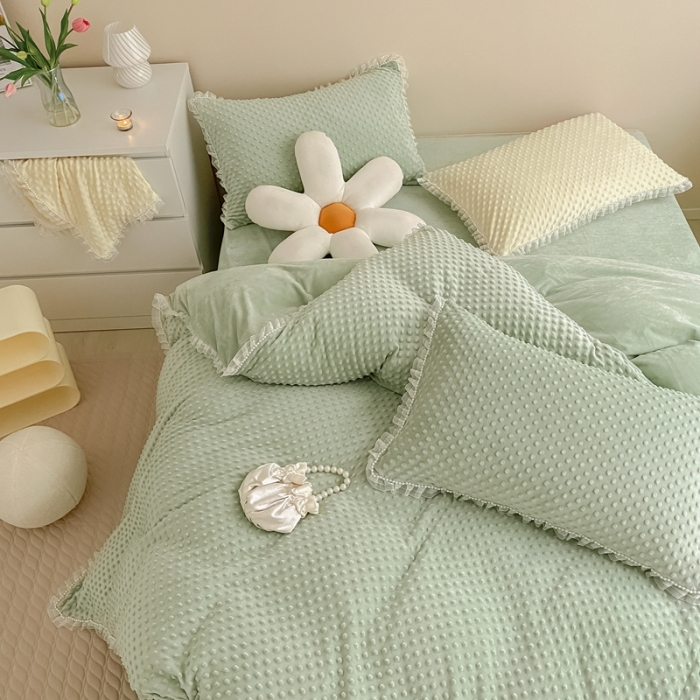 91家纺网 家纺一手货源 找家纺 (总）玛奇朵  2022升级版A类豆豆绒梦露系列四件套