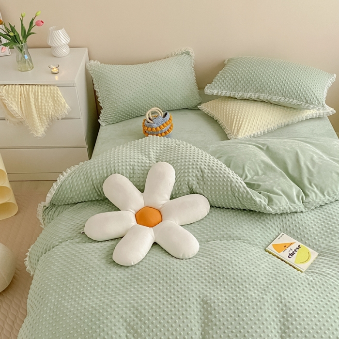 91家纺网 家纺一手货源 找家纺 (总）玛奇朵  2022升级版A类豆豆绒梦露系列四件套