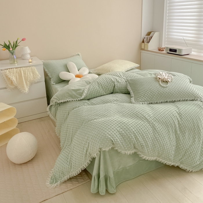 91家纺网 家纺一手货源 找家纺 (总）玛奇朵  2022升级版A类豆豆绒梦露系列四件套