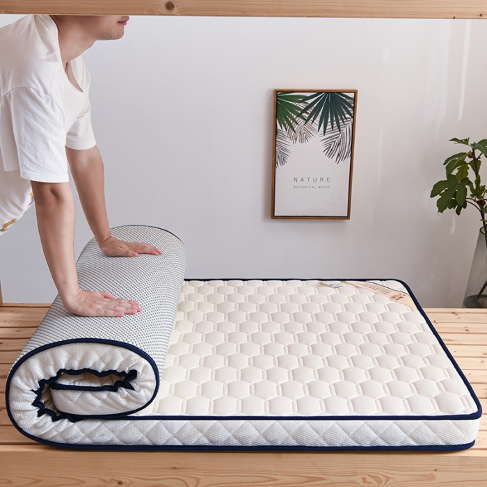 91家纺网 家纺一手货源 找家纺 亿丁点 2023新款四季通用针织乳胶记忆海绵床垫-小床 乳胶白