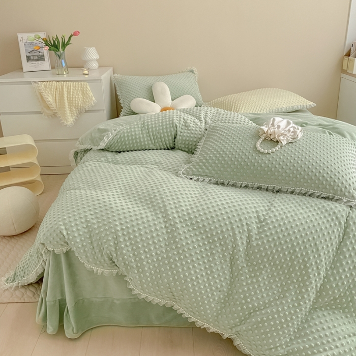 91家纺网 家纺一手货源 找家纺 (总）玛奇朵  2022升级版A类豆豆绒梦露系列四件套