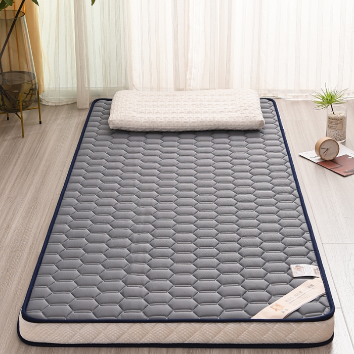 91家纺网 家纺一手货源 找家纺 亿丁点 2023新款四季通用针织乳胶记忆海绵床垫-小床 乳胶灰