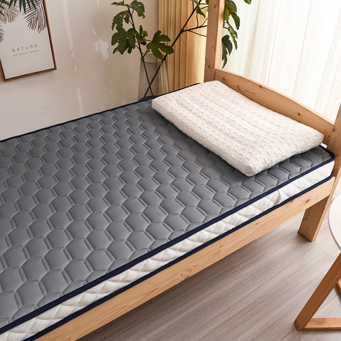 91家纺网 家纺一手货源 找家纺 亿丁点 2023新款四季通用针织乳胶记忆海绵床垫-小床 乳胶灰