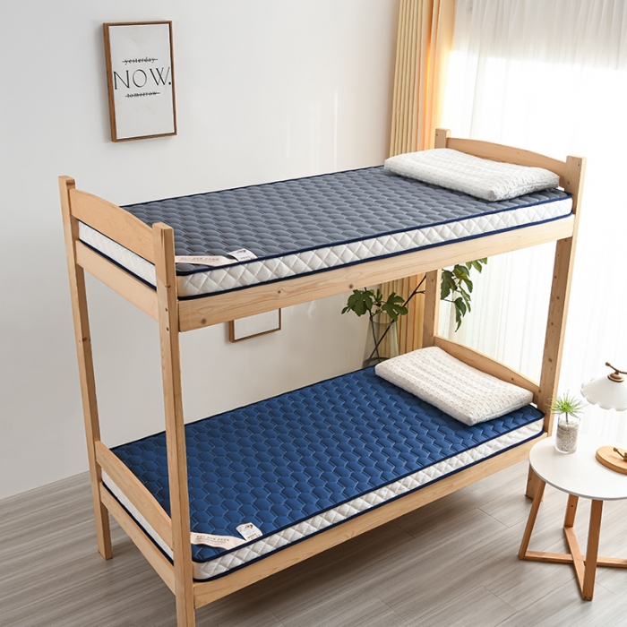 91家纺网 家纺一手货源 找家纺 亿丁点 2023新款四季通用针织乳胶记忆海绵床垫-小床 乳胶蓝