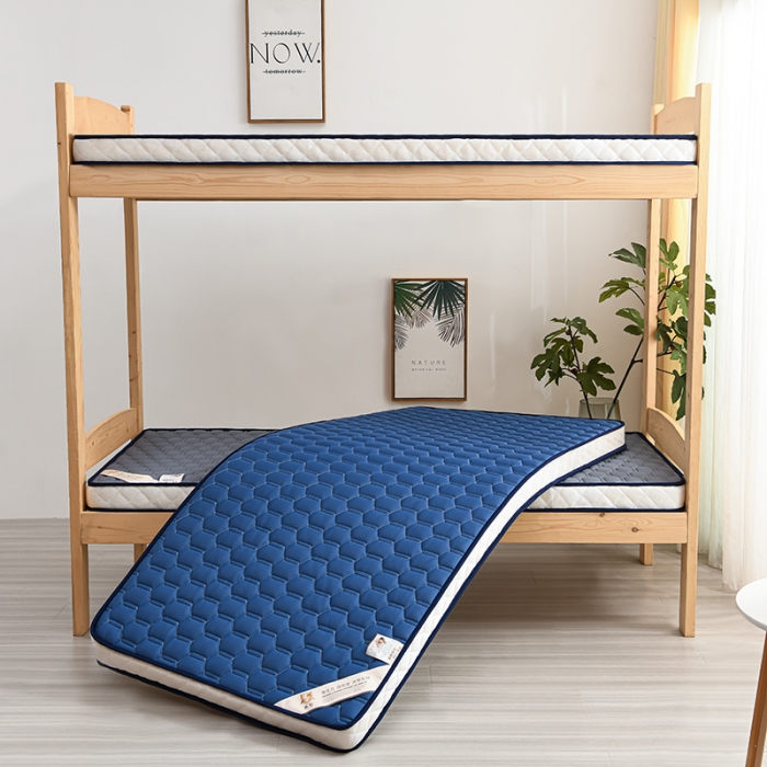 91家纺网 家纺一手货源 找家纺 亿丁点 2023新款四季通用针织乳胶记忆海绵床垫-小床 乳胶蓝