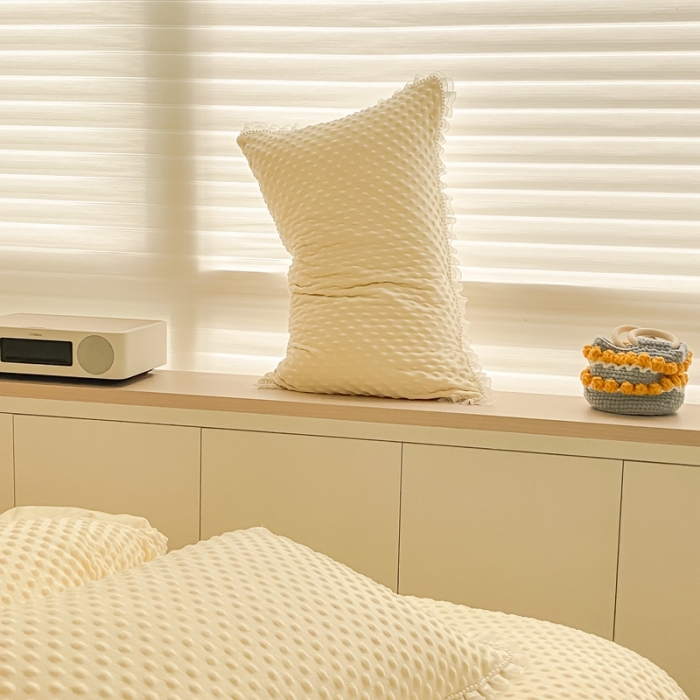 91家纺网 家纺一手货源 找家纺 玛奇朵  2022升级版A类豆豆绒梦露系列四件套 梦露-象牙白