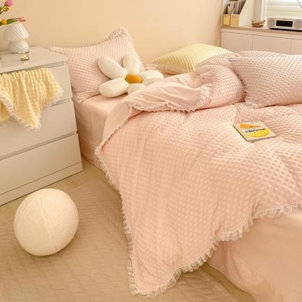 玛奇朵  2022升级版A类豆豆绒梦露系列四件套 梦露-婴儿粉