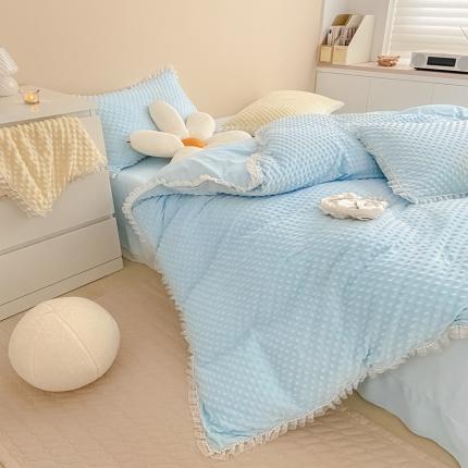 玛奇朵  2022升级版A类豆豆绒梦露系列四件套 梦露-婴儿蓝