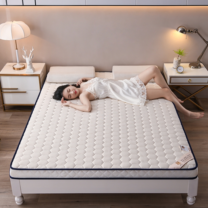 91家纺网 家纺一手货源 找家纺 亿丁点 2023新款四季通用针织乳胶记忆海绵床垫-大床 乳胶白