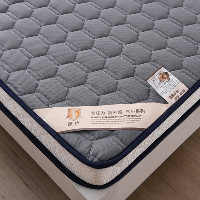 91家纺网 家纺一手货源 找家纺 亿丁点 2023新款四季通用针织乳胶记忆海绵床垫-大床 乳胶灰