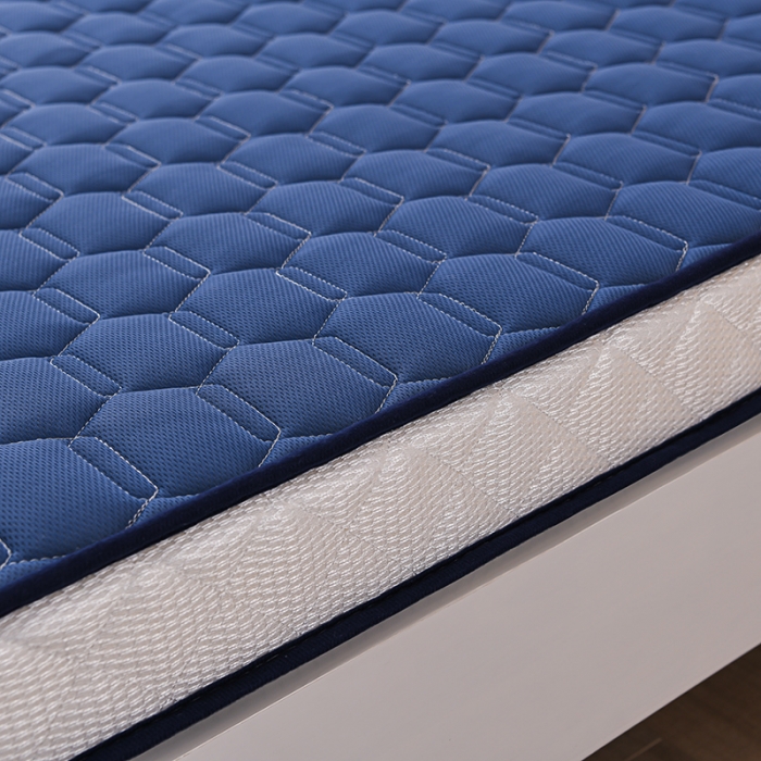 91家纺网 家纺一手货源 找家纺 亿丁点 2023新款四季通用针织乳胶记忆海绵床垫-大床 乳胶蓝