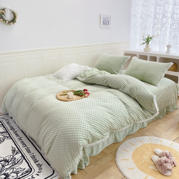 91家纺网 家纺一手货源 找家纺 （总）玛奇朵  2022升级版A类豆豆绒梦露系列四件套