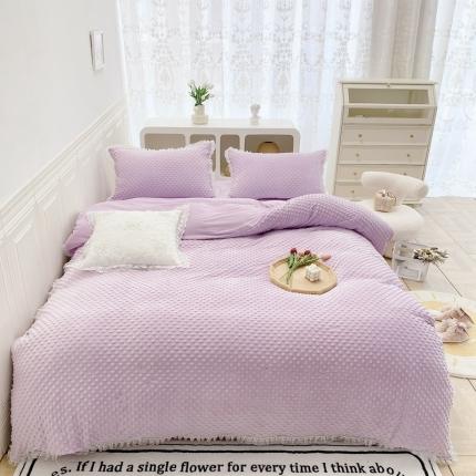 玛奇朵  2022升级版A类豆豆绒梦露系列四件套 梦露-丁香紫