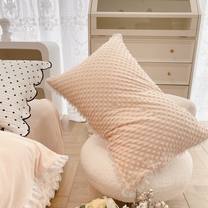 91家纺网 家纺一手货源 找家纺 玛奇朵  2022升级版A类豆豆绒梦露系列四件套 梦露-蜜桃橙