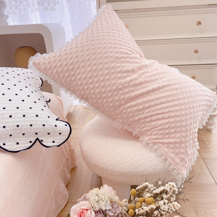 91家纺网 家纺一手货源 找家纺 玛奇朵  2022升级版A类豆豆绒梦露系列四件套 梦露-婴儿粉