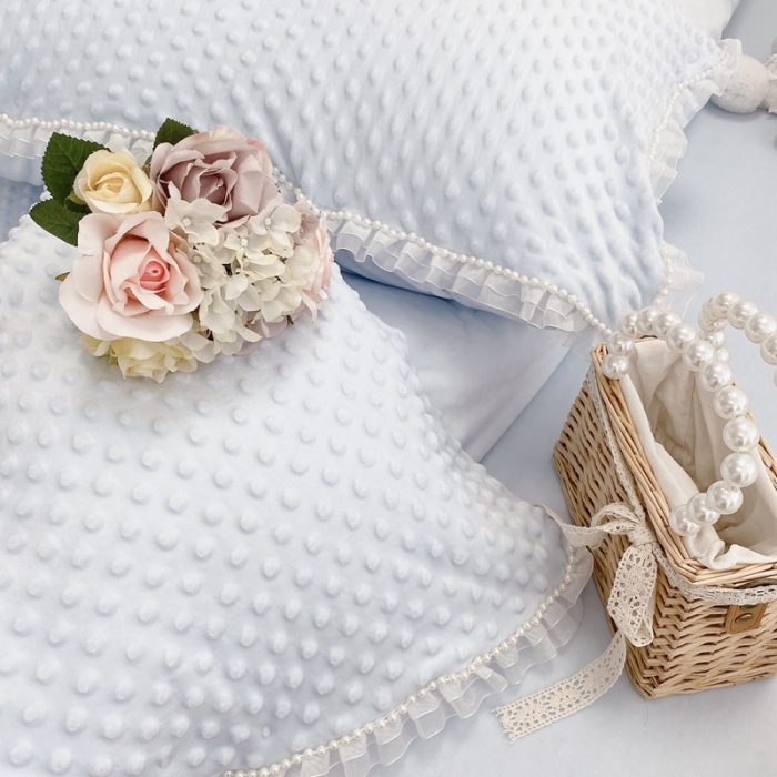 91家纺网 家纺一手货源 找家纺 玛奇朵  2022升级版A类豆豆绒梦露系列四件套 梦露-婴儿蓝