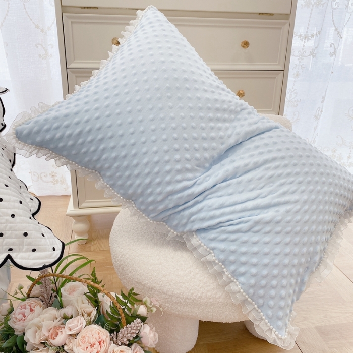 91家纺网 家纺一手货源 找家纺 玛奇朵  2022升级版A类豆豆绒梦露系列四件套 梦露-婴儿蓝