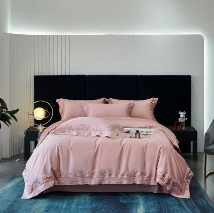 91家纺网 家纺一手货源 找家纺 （总）时亿 2022新中高端纯色100支长绒棉四件套直播爆款