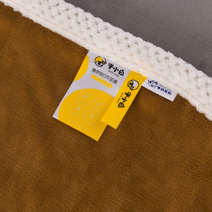 91家纺网 家纺一手货源 找家纺 澳洲羽2024新款防静电高克重纯色丝滑宽边牛奶绒四件套咖-灰