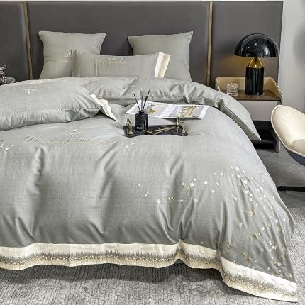 91家纺网 家纺一手货源 找家纺 帅露 新款全棉磨毛重工刺绣四件套繁星系列