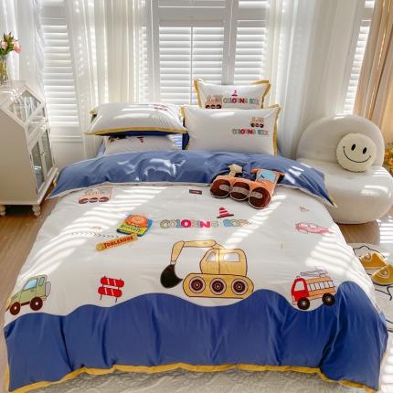 91家纺网 家纺一手货源 找家纺 （总）西西家居 2022新款40支全棉水洗棉精致贴布绣四件套