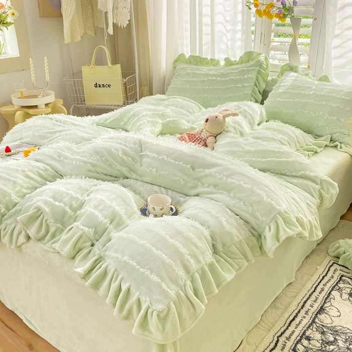 91家纺网 家纺一手货源 找家纺 （总）欧冠家纺 2022新款 高端牛奶绒提花四件套