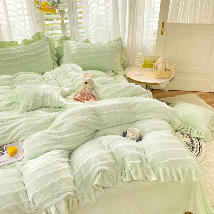 91家纺网 家纺一手货源 找家纺 （总）欧冠家纺 2022新款 高端牛奶绒提花四件套