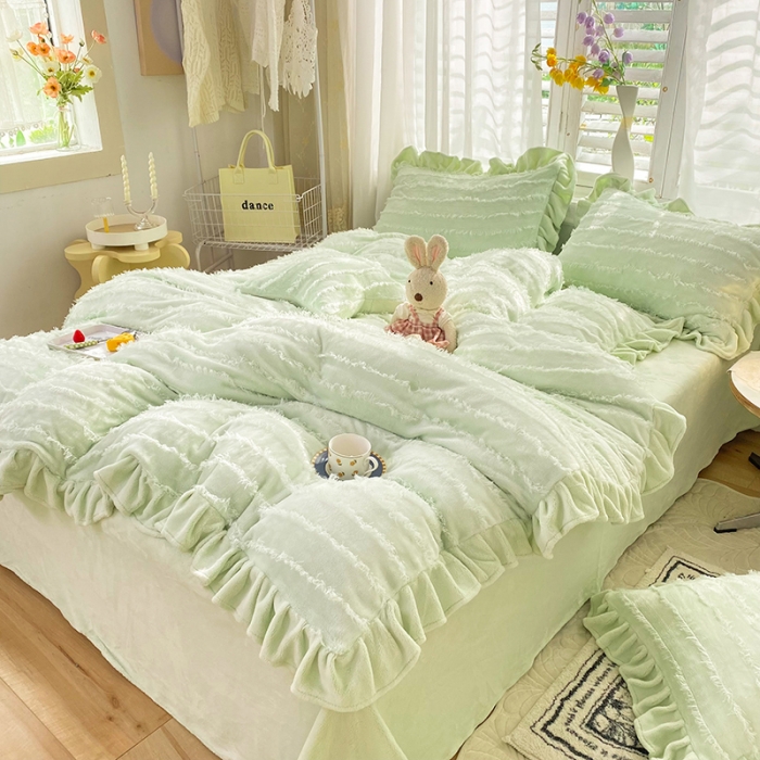 91家纺网 家纺一手货源 找家纺 （总）欧冠家纺 2022新款 高端牛奶绒提花四件套