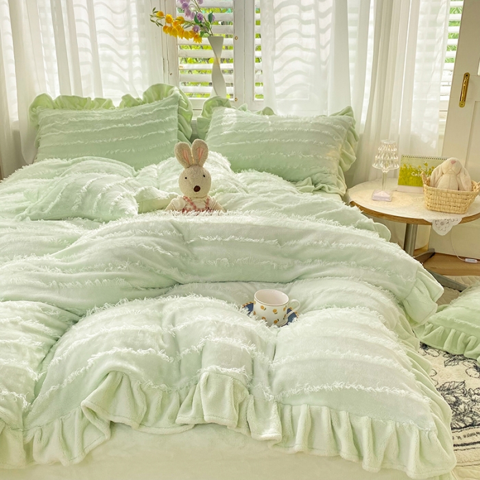 91家纺网 家纺一手货源 找家纺 （总）欧冠家纺 2022新款 高端牛奶绒提花四件套