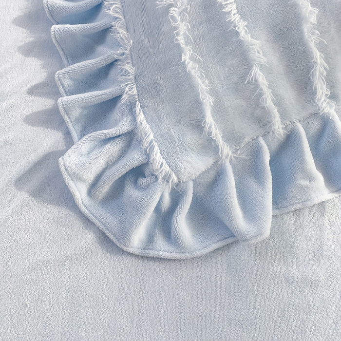 91家纺网 家纺一手货源 找家纺 欧冠家纺 2022新款 高端牛奶绒提花四件套 静谧蓝