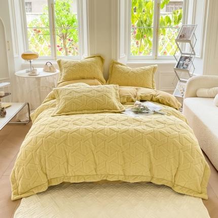 91家纺网 家纺一手货源 找家纺 总 呗旺鹿2022新A类高克重ykk拉链提花牛奶绒四件套直播