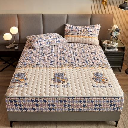 91家纺网 家纺一手货源 找家纺 柔品 2025新款牛奶绒床笠 大脸熊-米