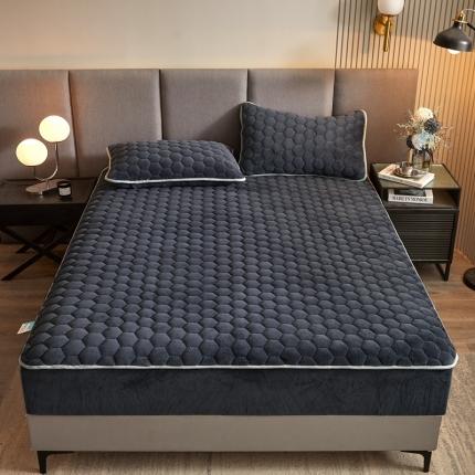 91家纺网 家纺一手货源 找家纺 柔品 2025款牛奶绒床笠 绅士灰